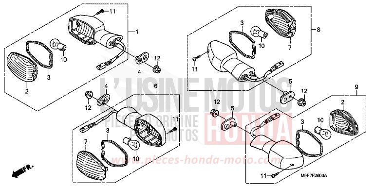 BLINKER von TRANSALP ABS CARNELIAN RED METALLIC (R296) von 2009
